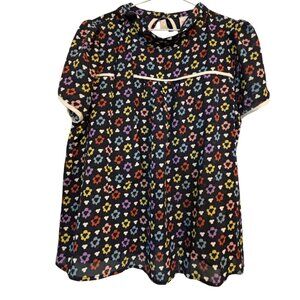 Moon floral top XL with neck bow and open back